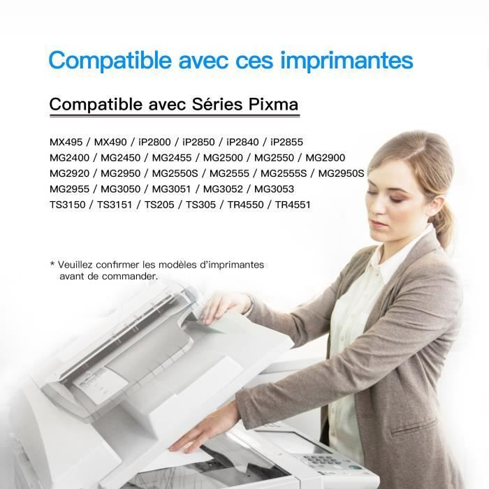 Cartuchos de tinta remanufaturados LXTEK 545 546XL, pacote com 2 unidades, compatíveis com Canon PG-545/CL-546XL e Canon Pixma MX495 MX490 iP2800.