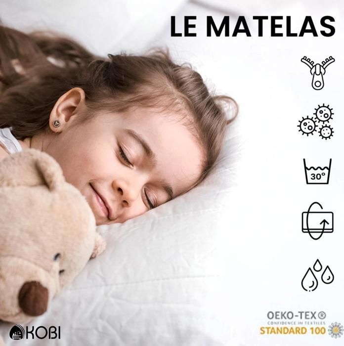 Komplettes Kinderbett 80 x 160 cm MAX mit Lattenrost, Schutzgitter, Schublade und Matratze für Mädchen und Jungen – Einzelbett – WEISS