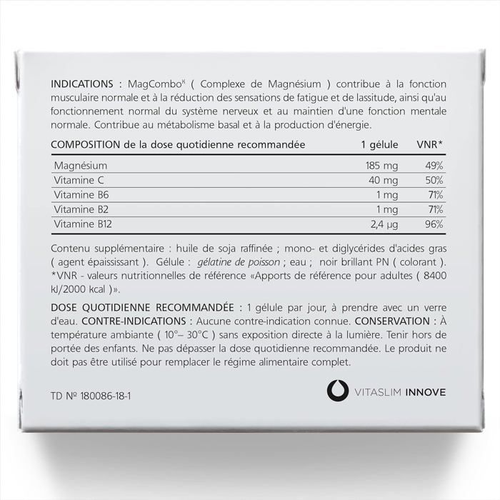 MagCombo Magnésium pur concentré Formule huileuse (spéciale) pour une absorption optimale, plus vitamines B2, В6, В12 et С