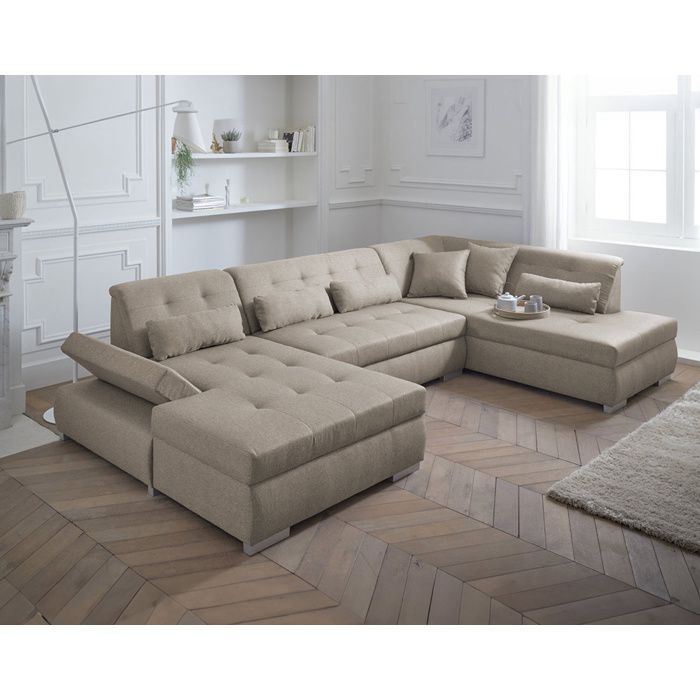 Vermont – Eck-Panoramasofa rechts – 7-Sitzer – XXL – Beige