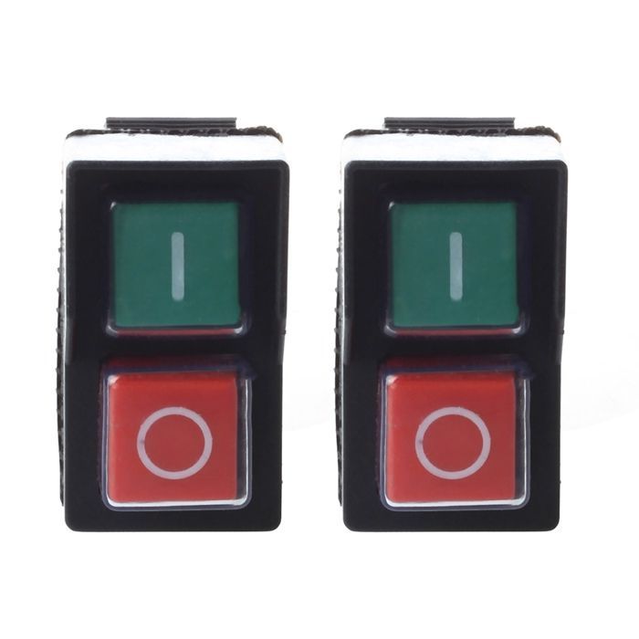 2 interruptores electromagnéticos CK21 para hormigonera de 240 V, color negro, rojo y verde. 2 interruptores de encendido/apagado.