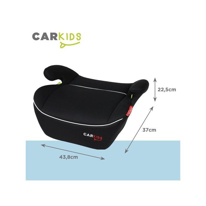 SEGGIOLINO AUTO PER BAMBINI, 125-150 CM, TAGLIA R129, NERO CON STRISCIA BIANCA