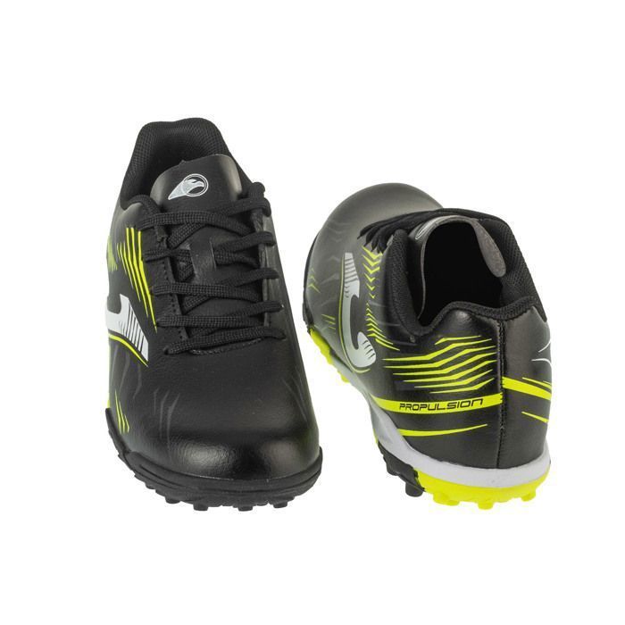 Botas de fútbol para césped artificial - JOMA - Propulsion Jr 2501 TF PRJW2501TF - Negras - Sintéticas - Para niño