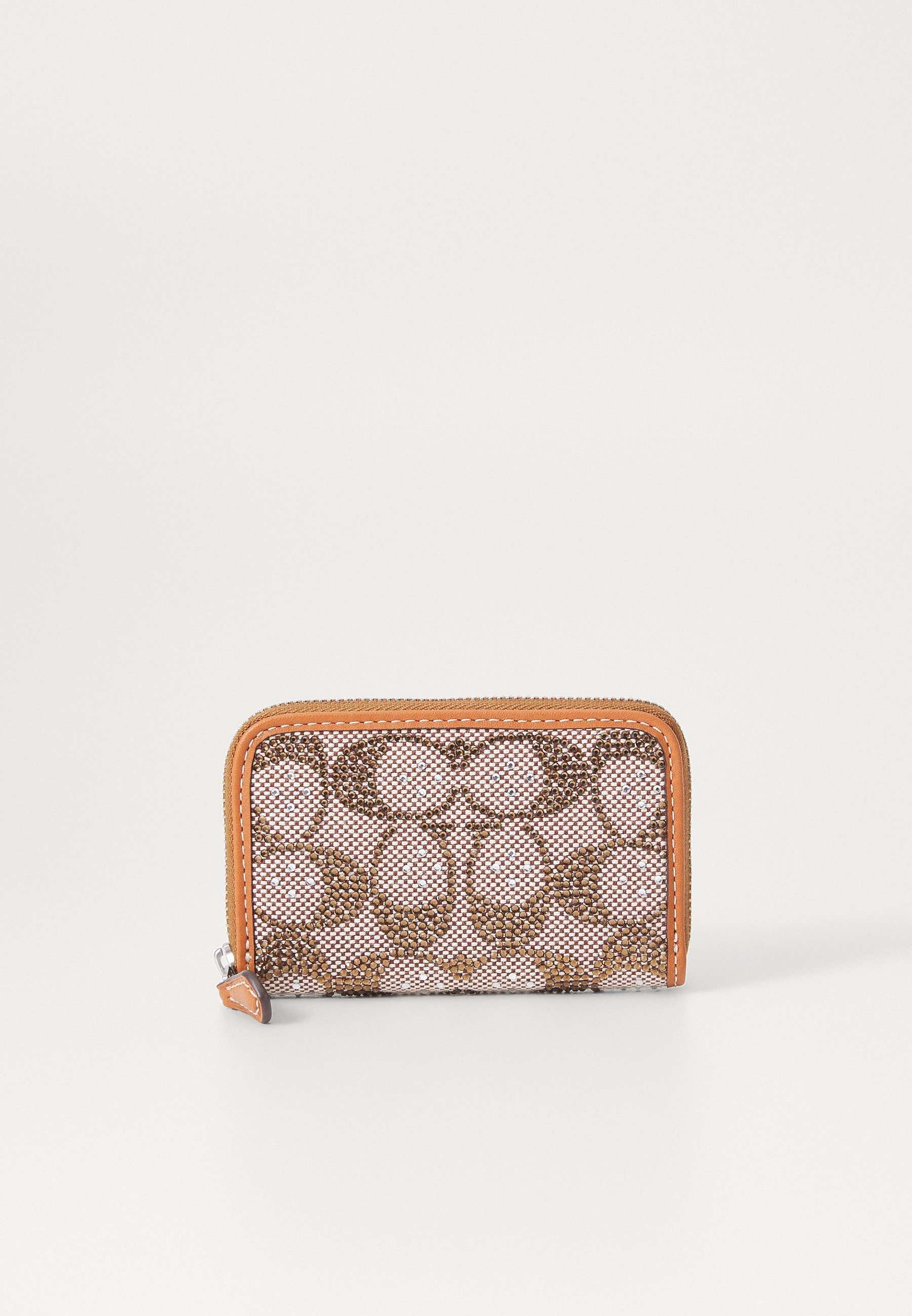 COACH CRYSTAL SIGNATURE ESSENTIAL KLEINE KAARTHOUDER MET RITS - Portemonnee - lh/gepolijst amber