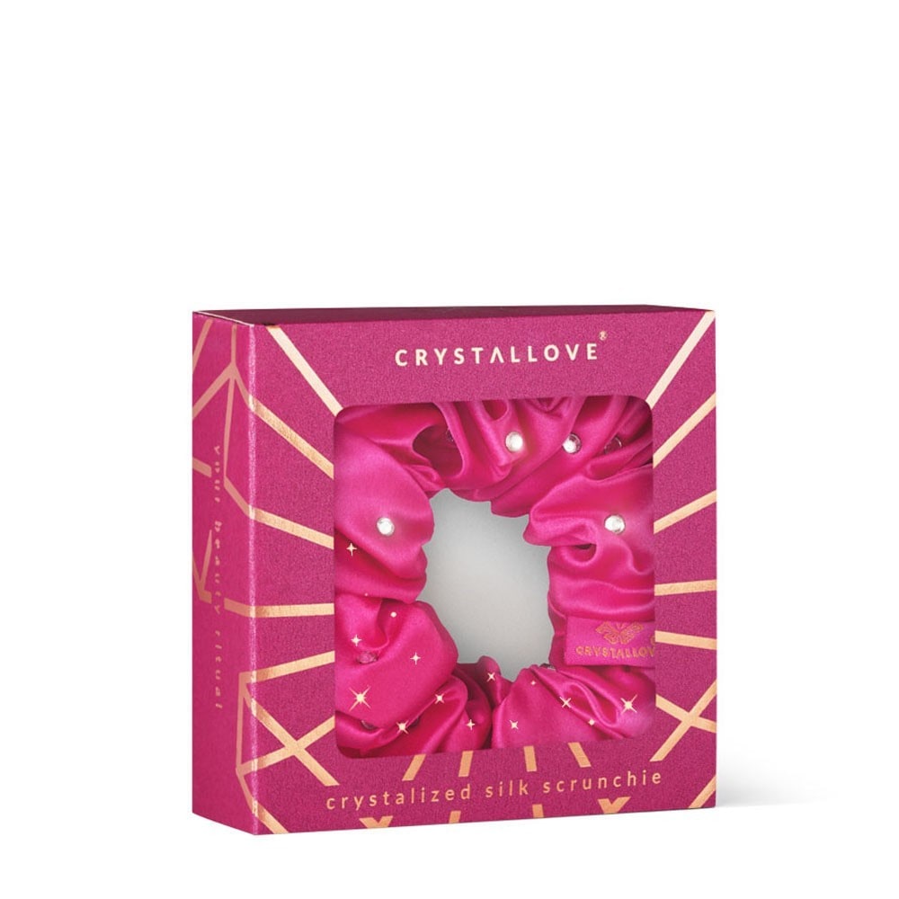 Crystallove Haargummi aus kristallisierter Seide – Pink – 1 Stück
