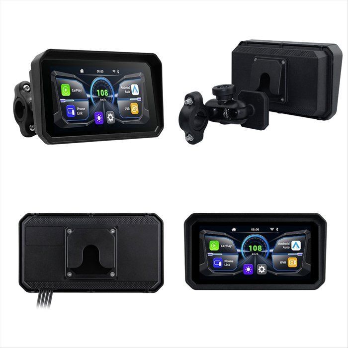 Pantalla de navegación digital portátil de 6,25 pulgadas para salpicadero de motocicleta, monitor inalámbrico con CarPlay y Android Auto.