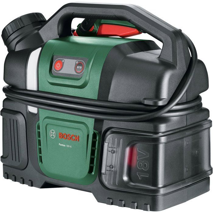Nettoyeur à pression (de vélo) sans fil BOSCH - Fontus 18V-6 - Batterie 18V 2.0Ah + chargeur AL1820 - Réservoir 6L