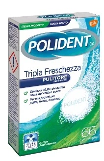 POLIDENT Polident Triple Freshness Cleaner 66 tabletten voor gebitsprothesen en kunstgebitten