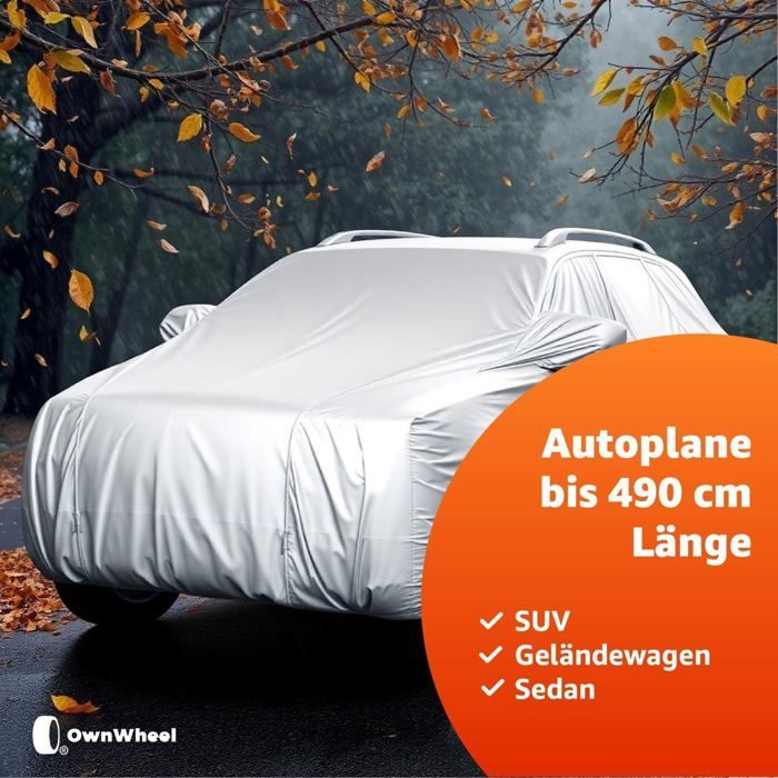 Housse SUV imperméable universelle pour protection et couverture voiture – bâche auto – 490 × 190 × 180 cm