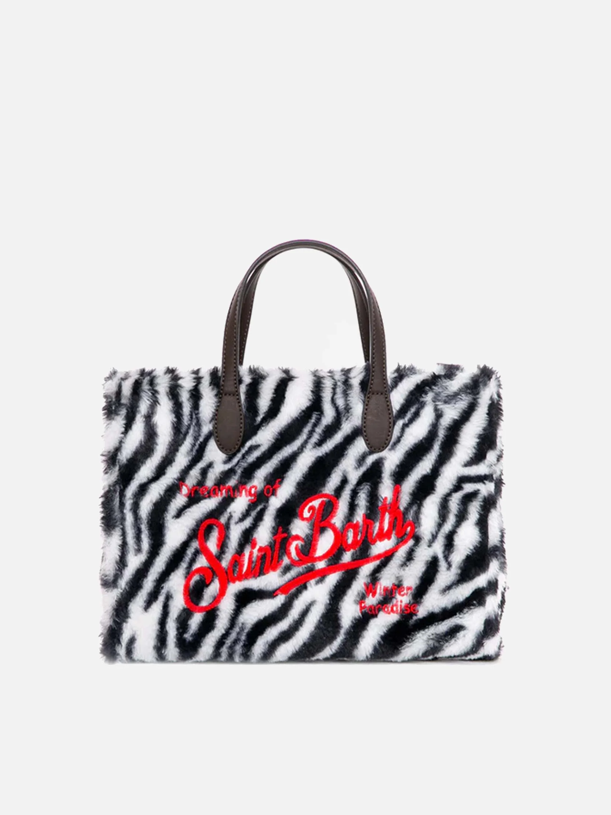 Bolsa de tecido com estampa de zebra