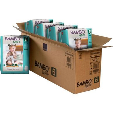 Pañales tipo pantalón Bambo Nature para niños y niñas, ropa interior ecológica T6 16 kg 18 unidades 18 unidades