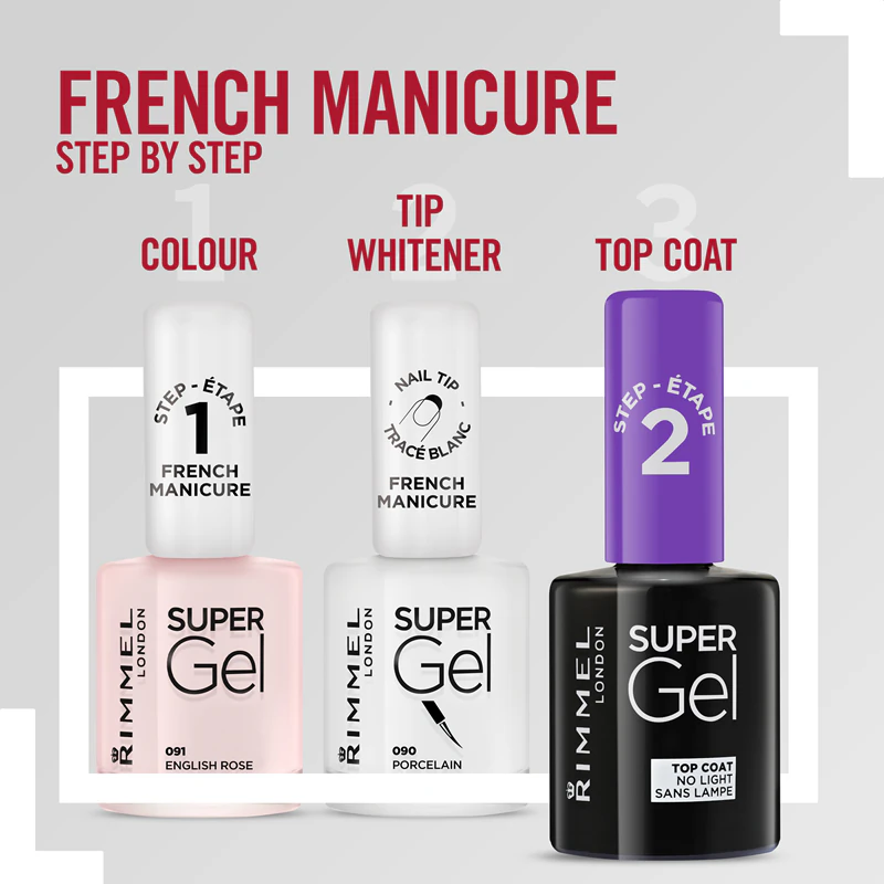 Esmalte Rimmel Super Gel Step 2 com glitter para um brilho intenso.