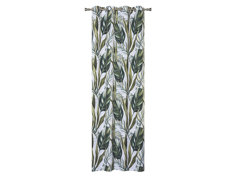 Zasłona Fiji przelotki 140x260 cm biało-zielona