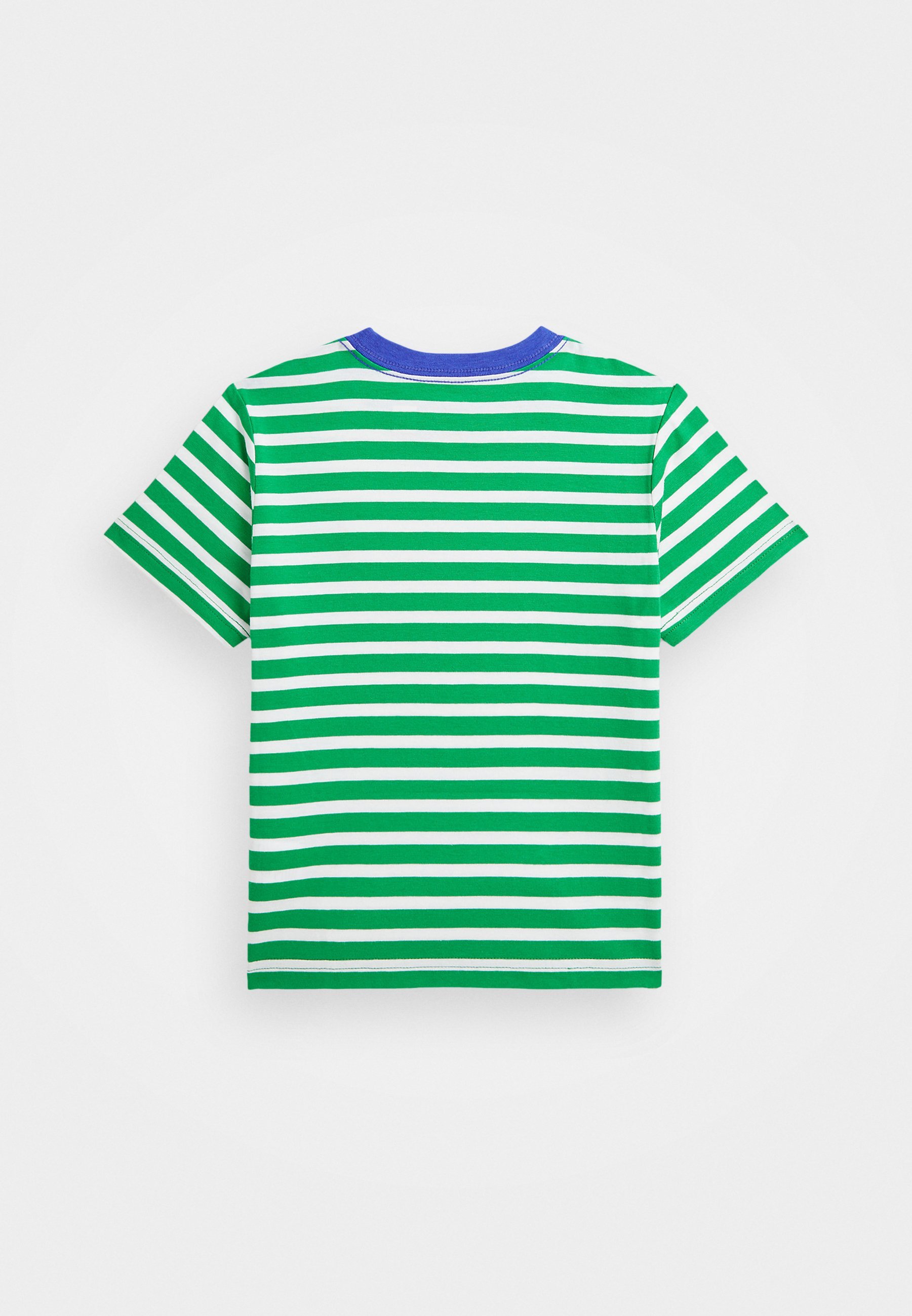 Polo Ralph Lauren gestreept katoenen jersey T-shirt met contrasterende boord - T-shirt met print - stem/paper white