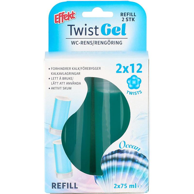 Effect WC-reiniger Twist gel 2 stuks navulling oceaan Effect