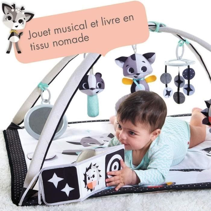 Tiny Love Gymini Tapis d'éveil Bébé Musical, Design, Collection Black & White, Dès la naissance, 0m +, 93 x 85 x 49 cm