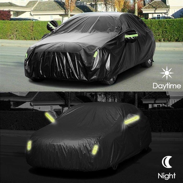 Funda para coche de exterior - MAGICFOX - 4,9 × 1,8 × 1,5 m - Impermeable - Resistente a los rayos UV - Cierre lateral
