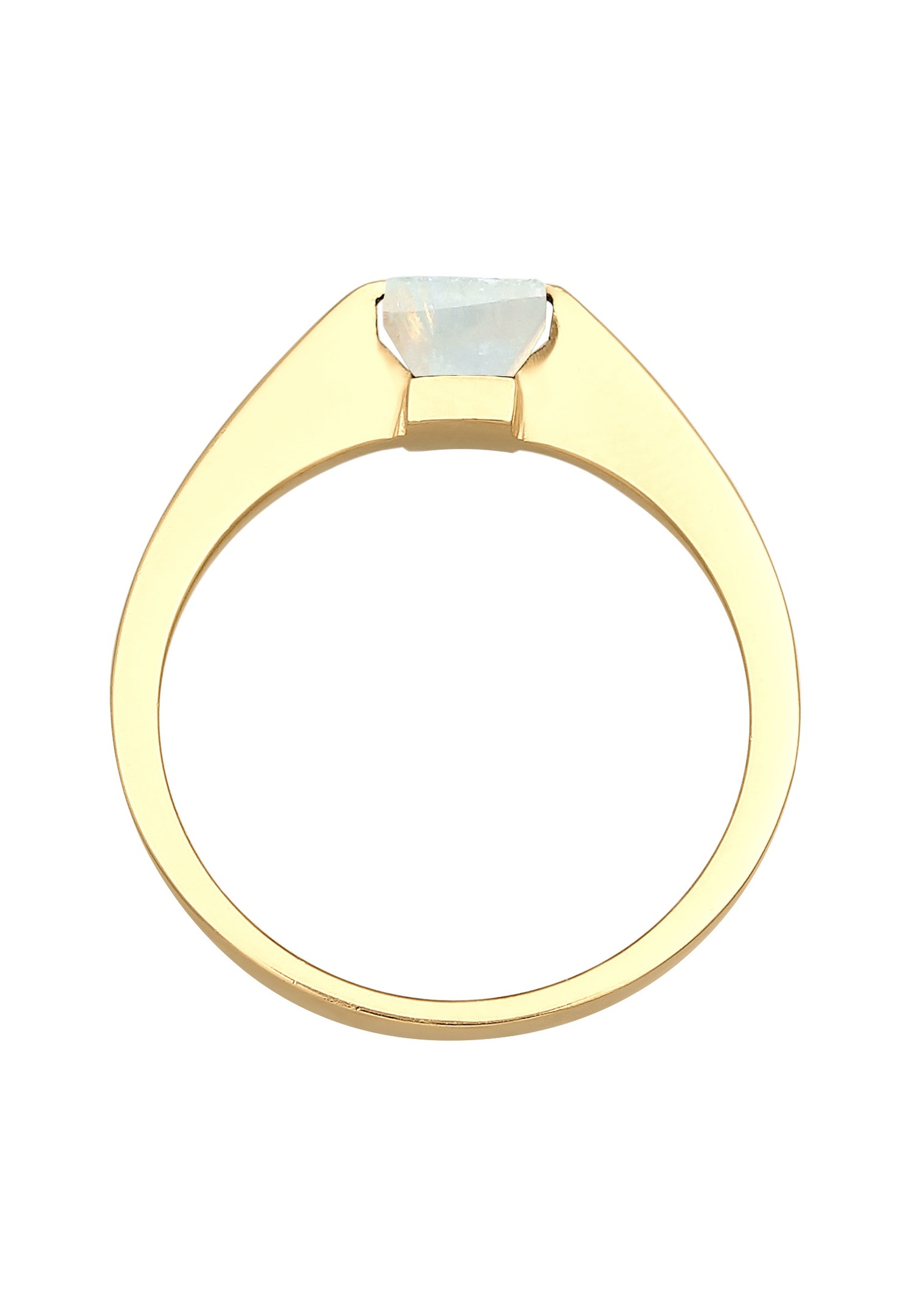 Elli PREMIUM Elli PREMIUM Bague Femmes bande solitaire quadrilatère avec pierre de lune en argent sterling 925 plaqué or