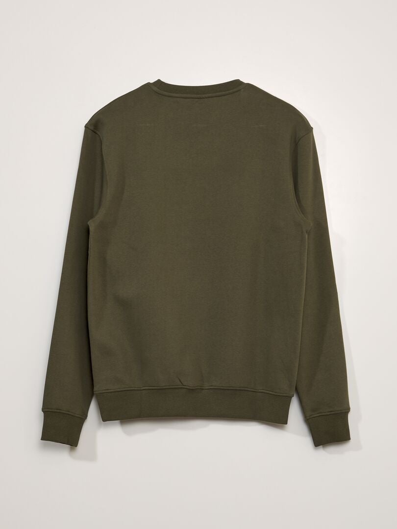 Sweatshirt met ronde hals - KHAKI