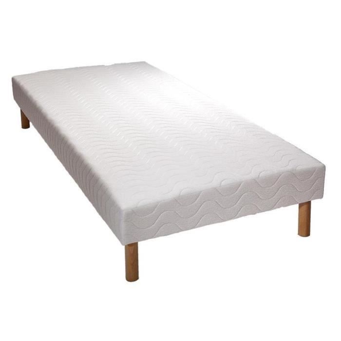 Polstret sengebunn - UMBERTO RAVELLI - Elite - 11 heltre lameller - Hvit - 90x190 cm