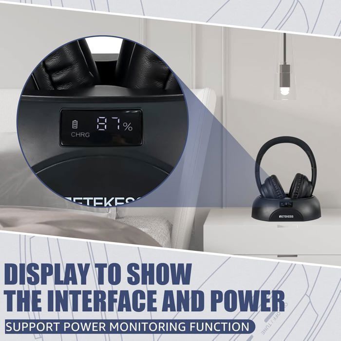 Retekess TA005-TA006 Wireless Headphones for Watching TV, with Transmitter, Supports Optical, Coaxial, AUX, and RCA Inputs