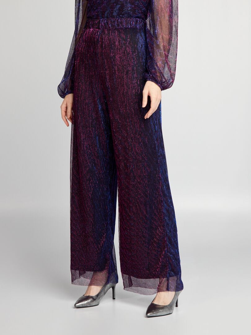 Pantalones de fibra metalizada - MORADO