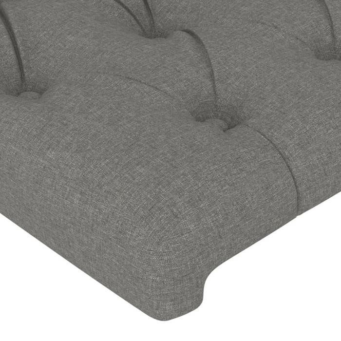 Cabecero - vidaXL - Gris oscuro - Tejido resistente - Altura regulable - Patas de madera