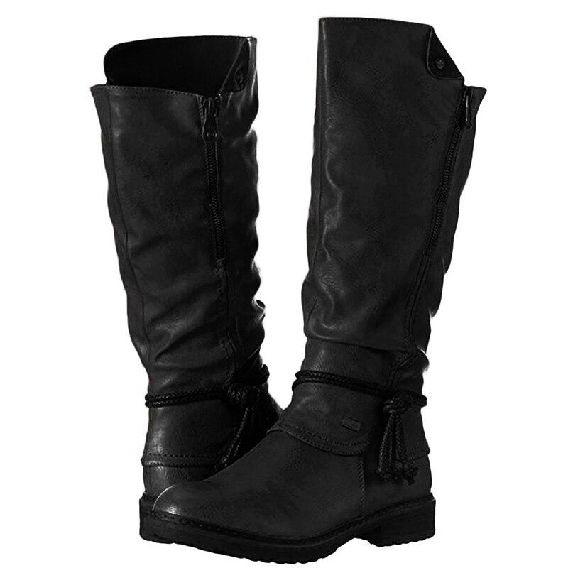 Botas Knight para mujer, de microfibra suave, para primavera y otoño. Botas altas para mujer, de piel sintética con cremallera, estilo casual.
