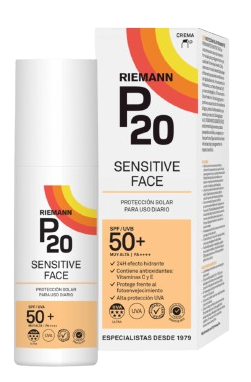 P20 jautriai veido odai skirtas apsauginis kremas nuo saulės SPF50 Veido apsauga