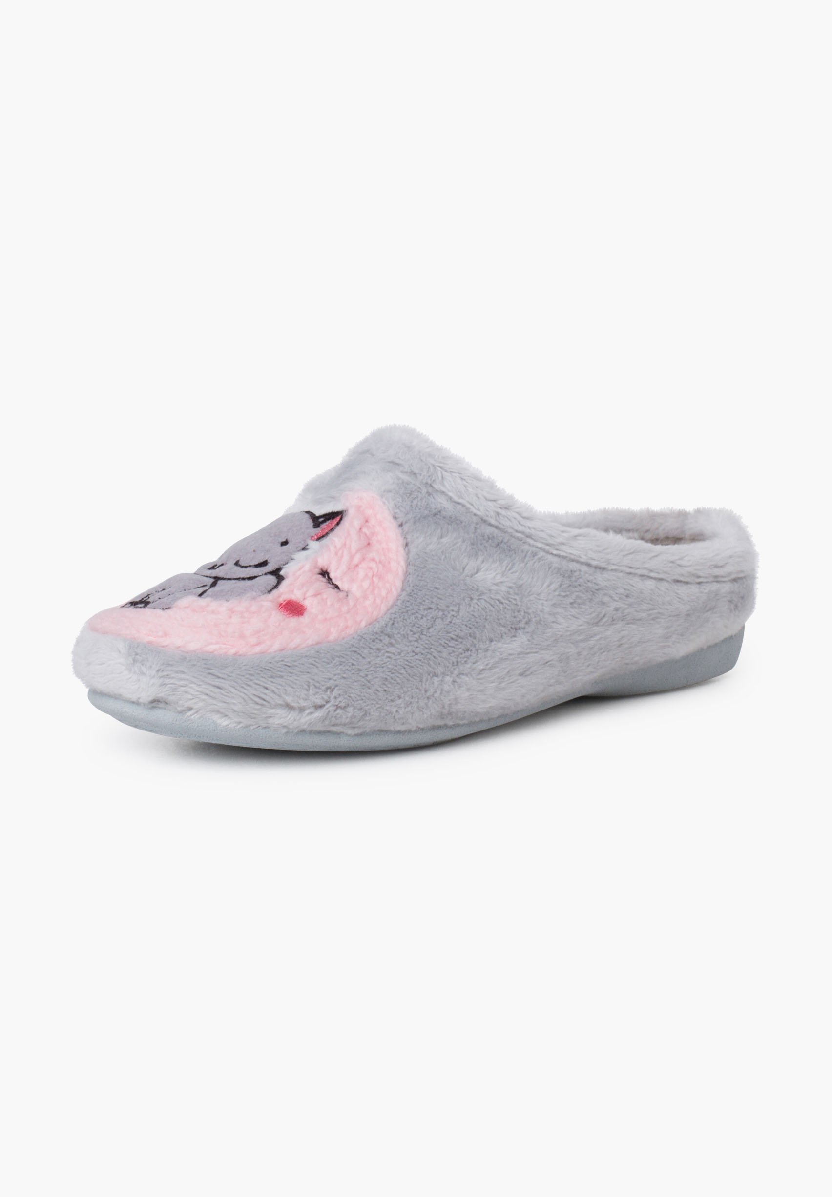 Pantofole Pisamonas con motivo gatto e luna - Grigie