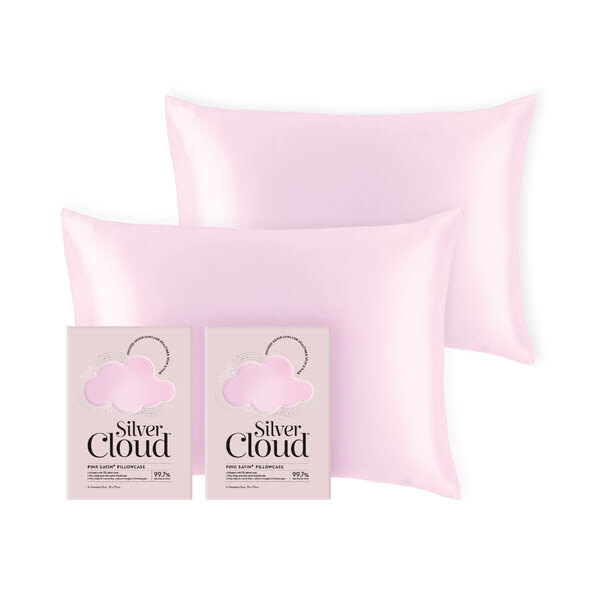 Dvojbalení povlaků na polštář Silver Cloud Pink Satin