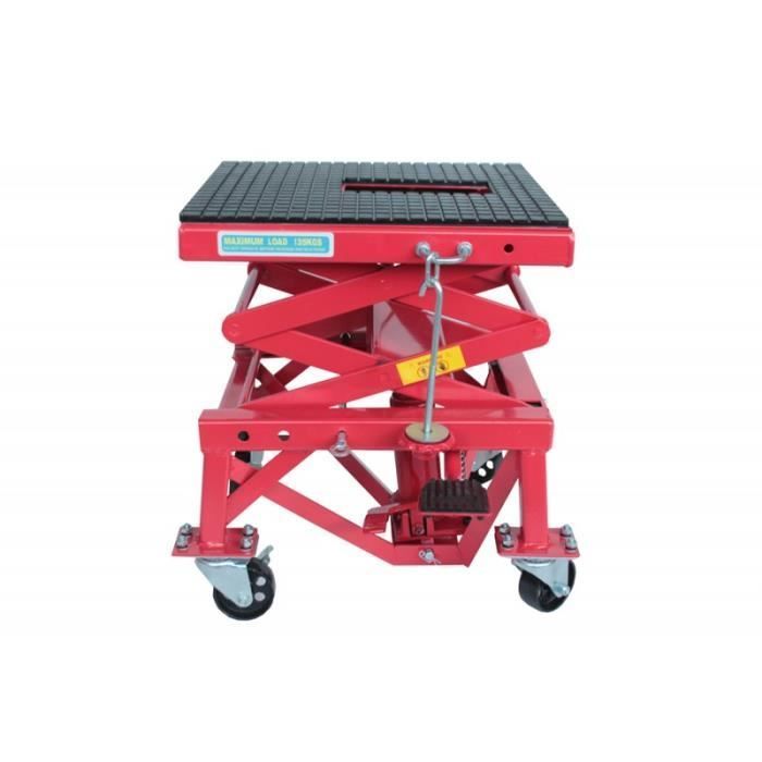 Elevador VARAN - 135 kg - Rojo/Negro - Dimensiones 48 x 45,5 x 38 cm - Altura 35-87 cm