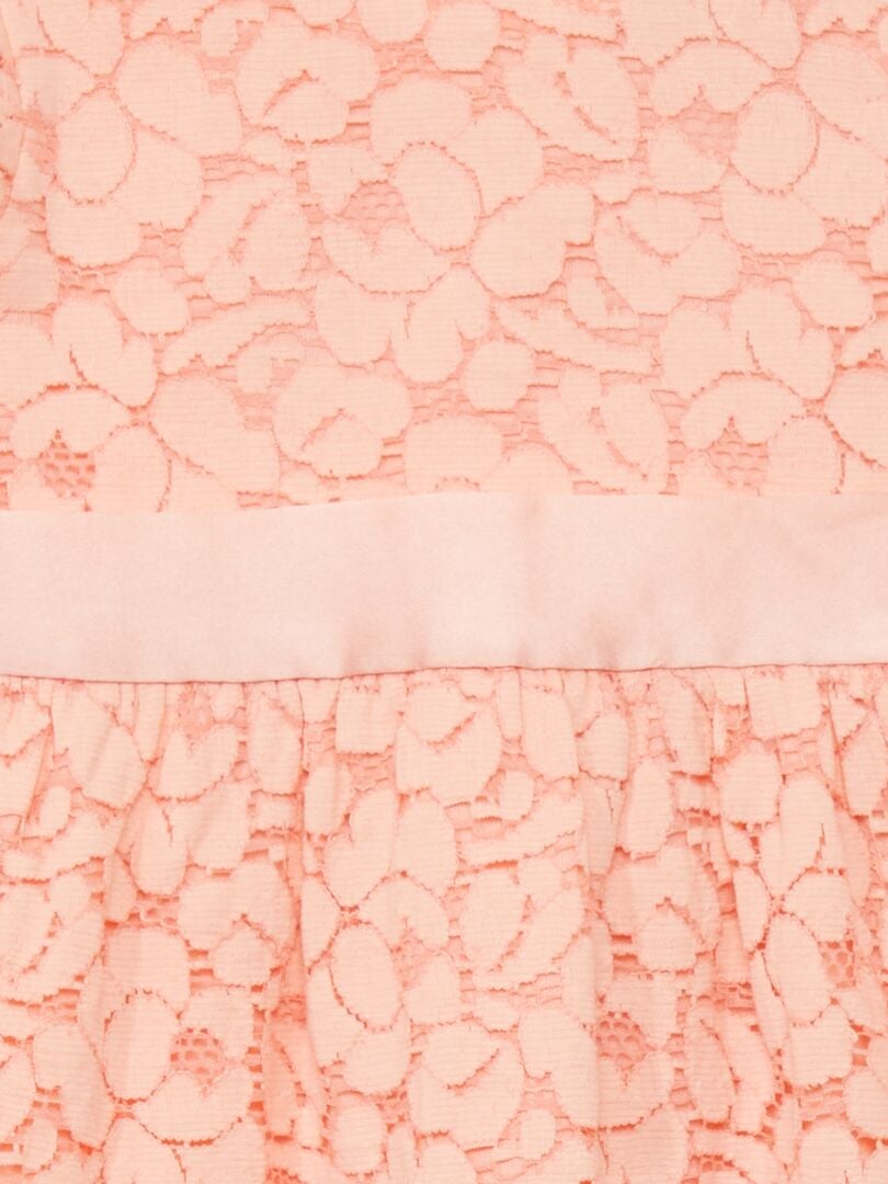 Kanten jurk met riem - ROZE