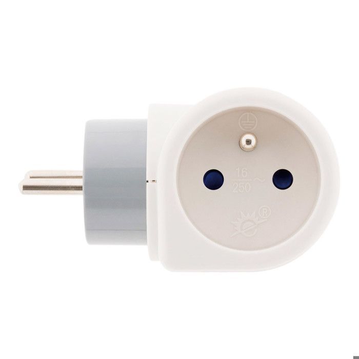 Regleta doble giratoria de 16 A con rotación de 180° - Blanca - Zenitech