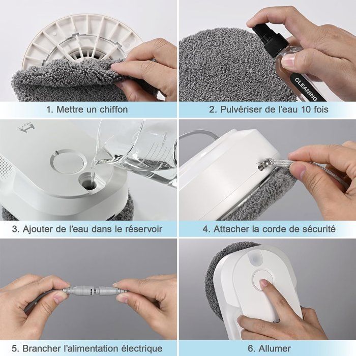 HUTT DDC56 Robot Laveur de Vitre - Robot Nettoyeur de Vitres avec Double Pulvérisation d'eau - Système de Protection