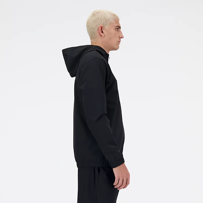 Veste zippée en tissu pour homme - NOIRE
