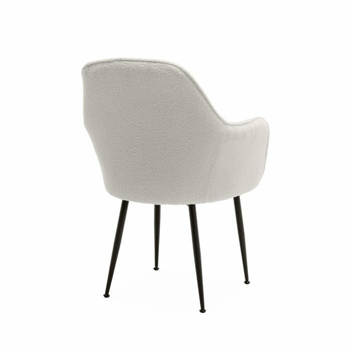 SHELLA fauteuil van metaal en bouclé