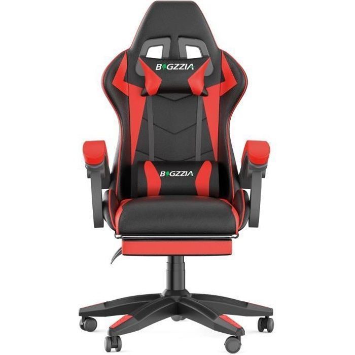 Chaise de Bureau - Rattantree Siège de bureau Réglable - Chaise gaming avec Appui-tête et Support lombaire, 136kg, Noir et Rouge