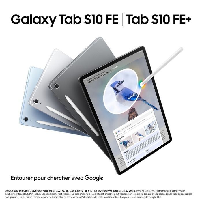 Tablette tactile Samsung Galaxy Tab S10FE 10.9'' 12Go 256Go WIFI GRAY