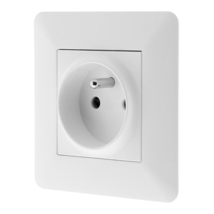 Tomada pré-cabeada 2P+E 16A - branca - Zenitech