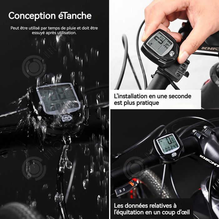 INN Compteur de vitesse LCD Affichage électronique Détection magnétique Capteurs analogiques Conception de support encliquetable