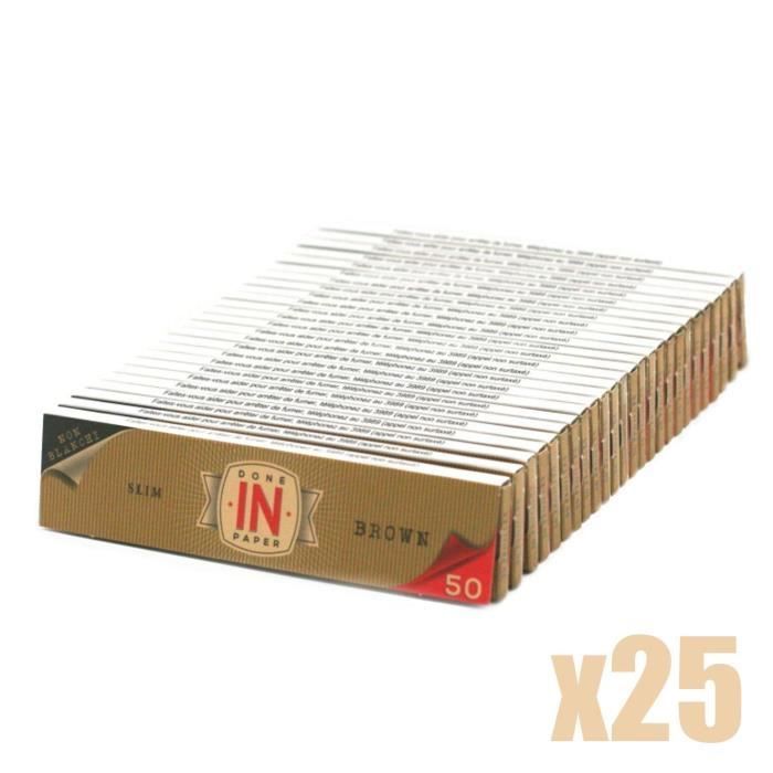Done In Paper Brown - Lot de 25 Paquets de feuilles Slim