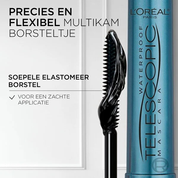 L'Oréal Paris Telescopic Black ūdensizturīgā skropstu tuša<br>8ml