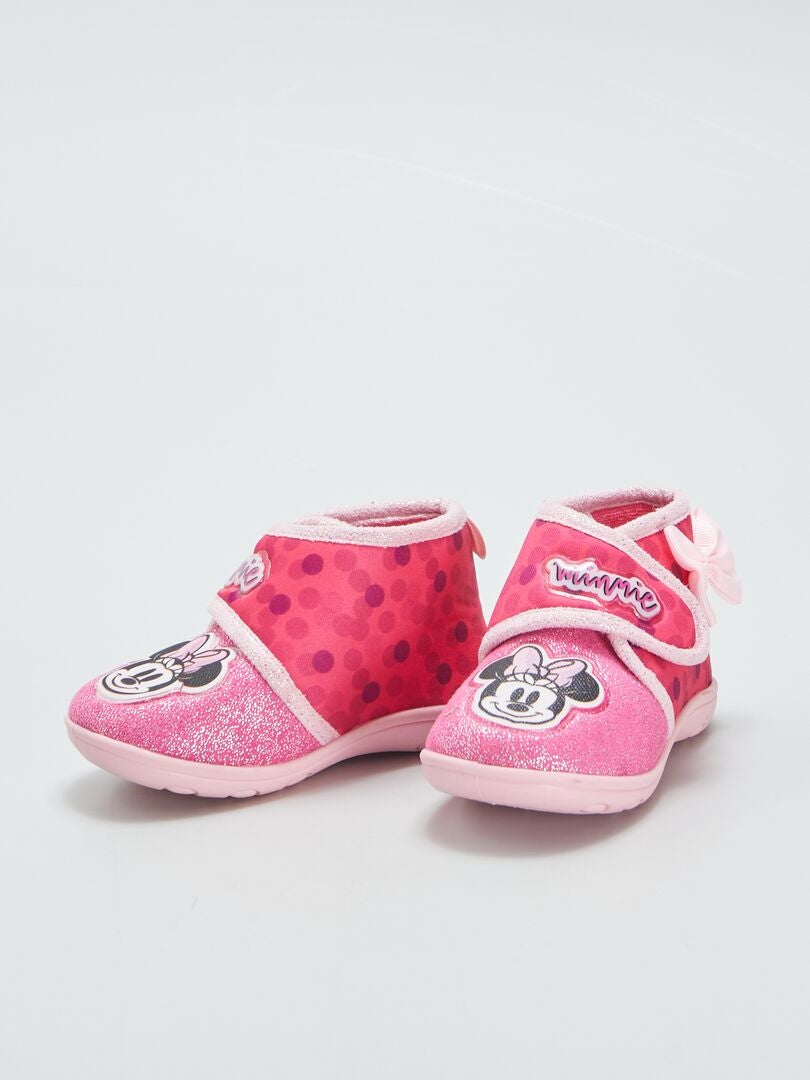 Hoge slippers 'Minnie' - fuchsia