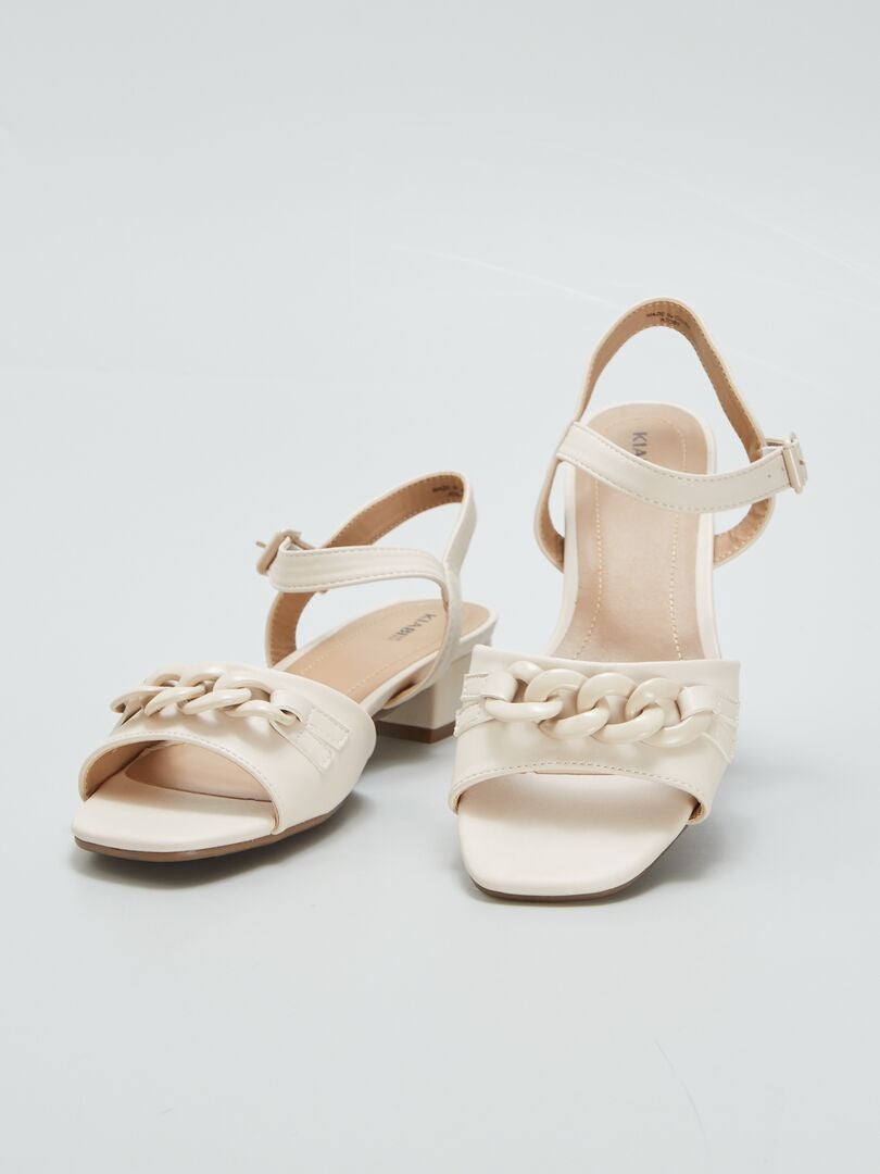 Sandalen met hak - BEIGE