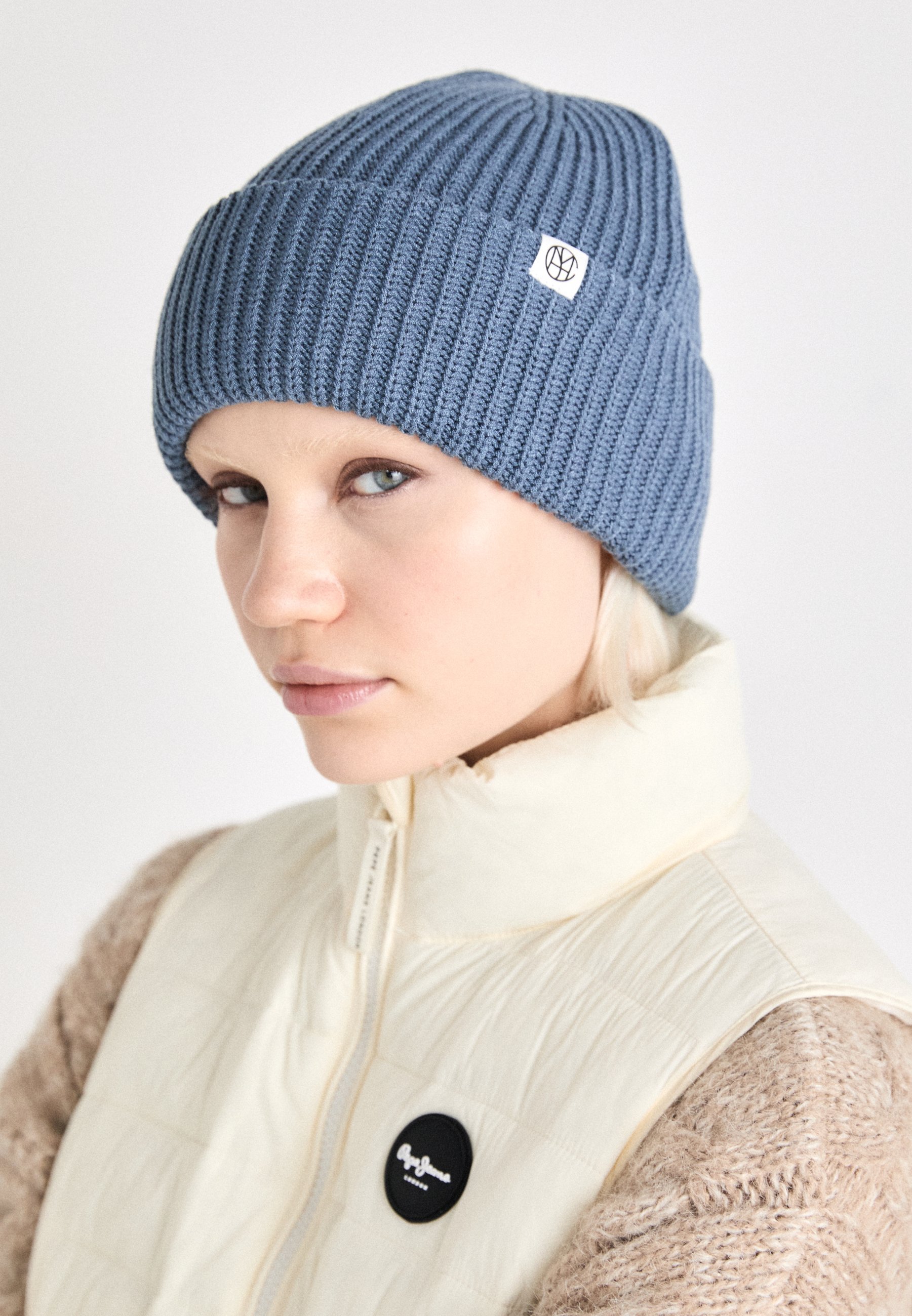 MSCH Kopenhagen GALINE RACHELLE ICON BEANIE KEY - Beanie - bluefin melange