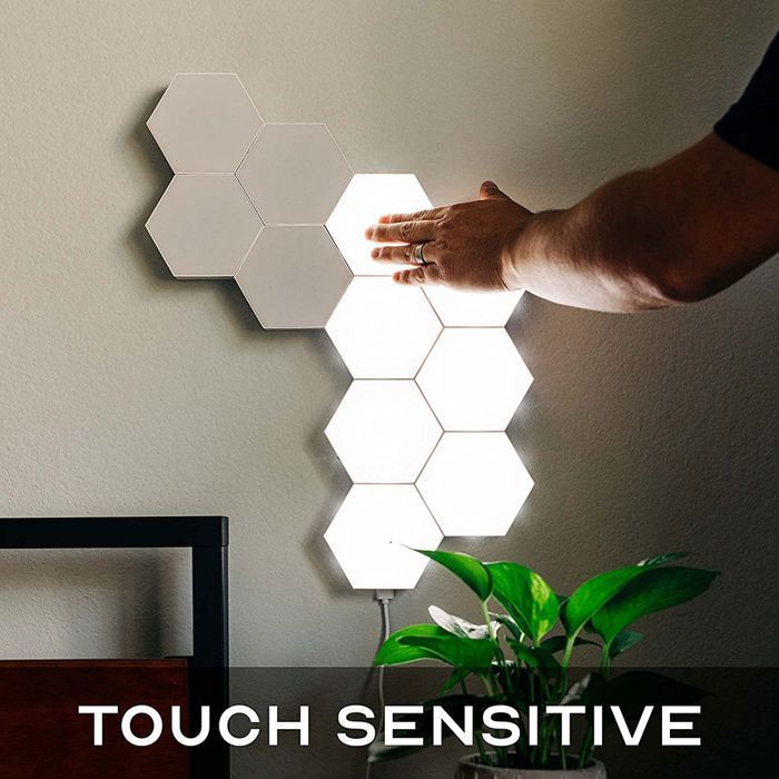 Minimalistische zeshoekige wandlamp met touchfunctie - Voordeelverpakking van 20 stuks - 3 witte standen en dimbaar van 10% tot 100%