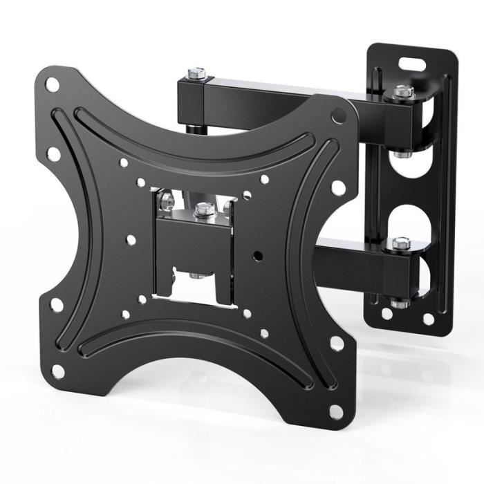 Supporto TV a parete con regolazione dell'inclinazione e della rotazione (180°) per schermi da 26 a 50 pollici, VESA 200 x 200 - Nero
