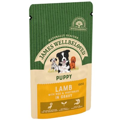 James Wellbeloved Puppy & Junior Pouches - Αρνί με Ρύζι