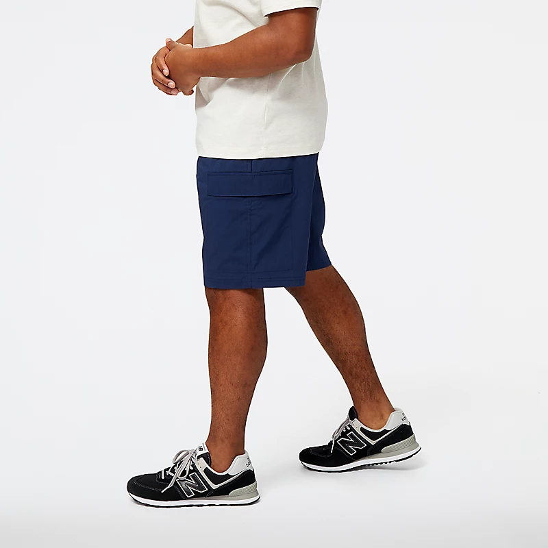 Pantaloni scurți sport cargo pentru bărbați, confecționați din material sport - NB NAVY